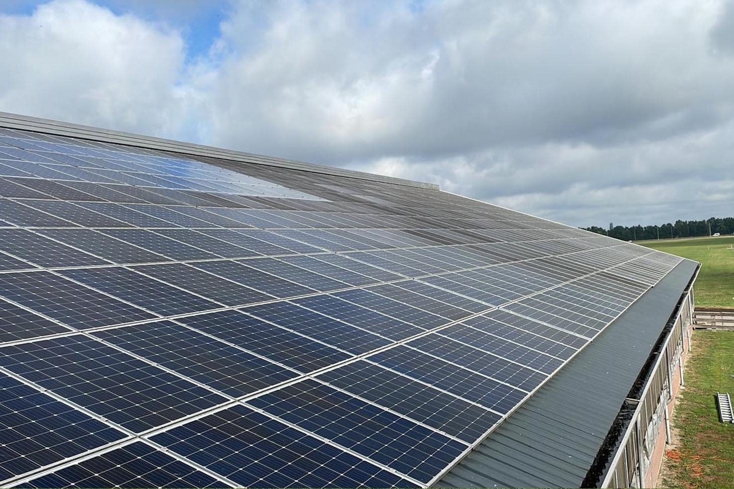 Zonnepanelen op dak van bedrijf Allart Buijert heeft een melkveebedrijf in Emmeloord.